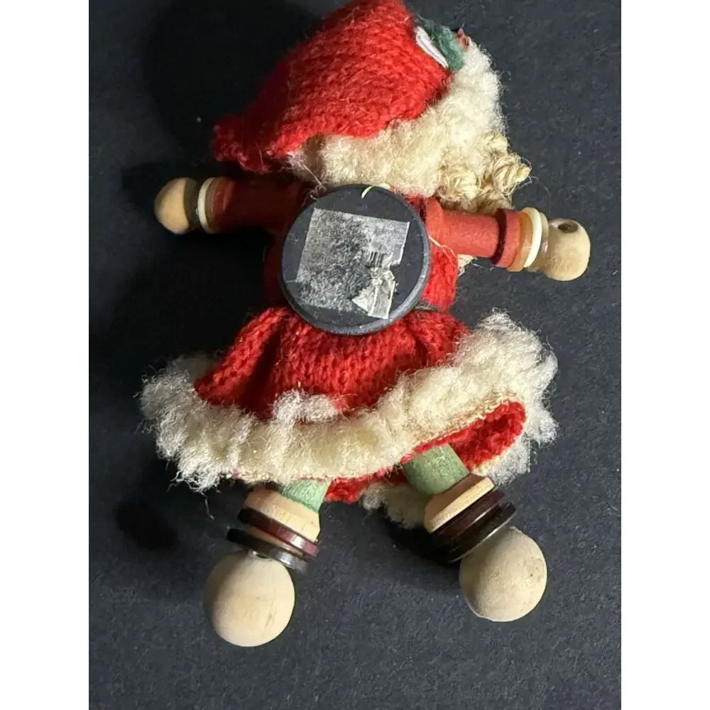 Vintage Santa Christmas Ornament Spool Button Rustic Farmhouse 4” Magnet